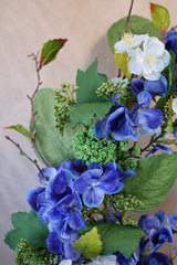 24" Blue Garden Hydrangea Wreath