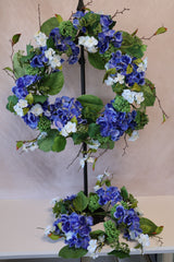 24" Blue Garden Hydrangea Wreath