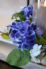 16" Blue Garden Hydrangea Candle Ring