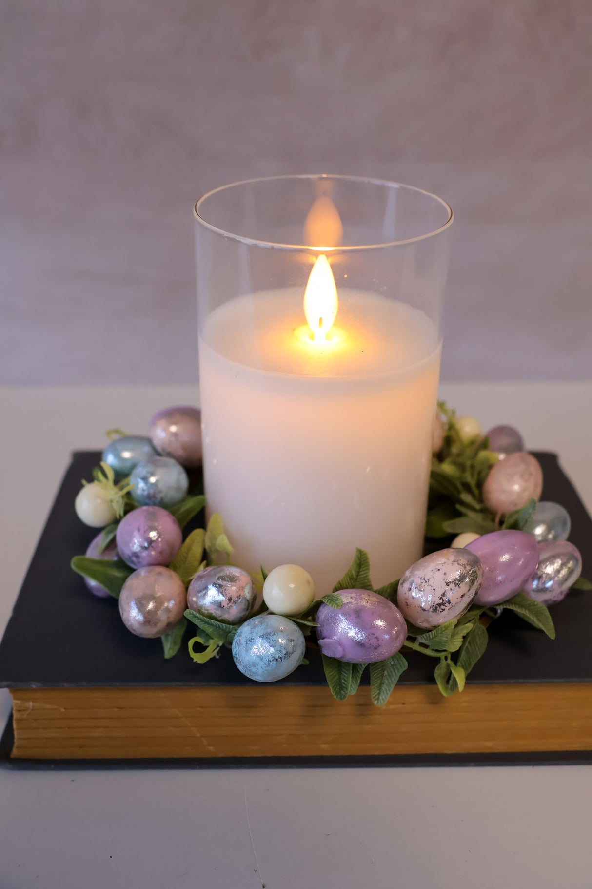 6" Vintage Chocolate Egg Candle Ring