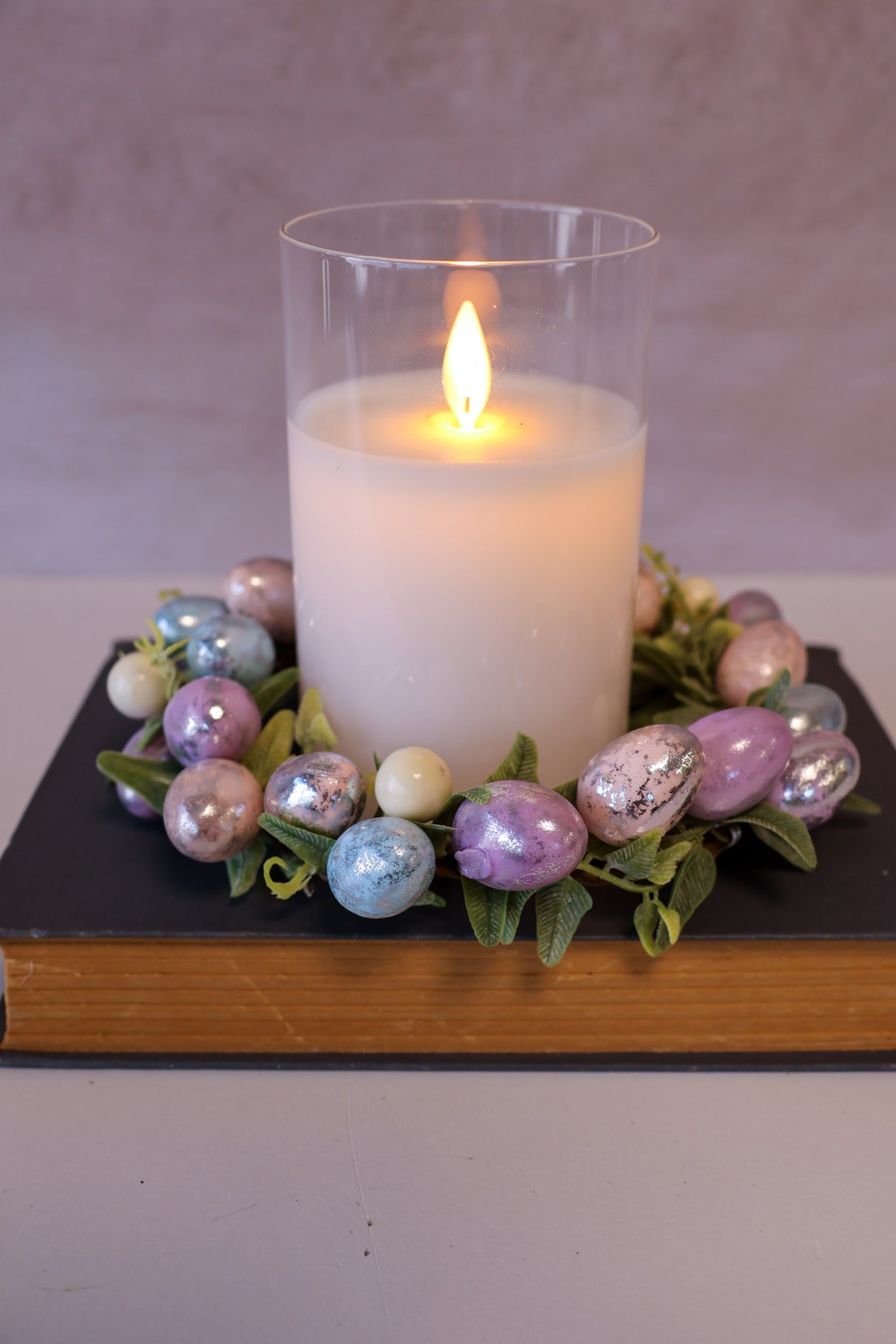 6" Vintage Chocolate Egg Candle Ring