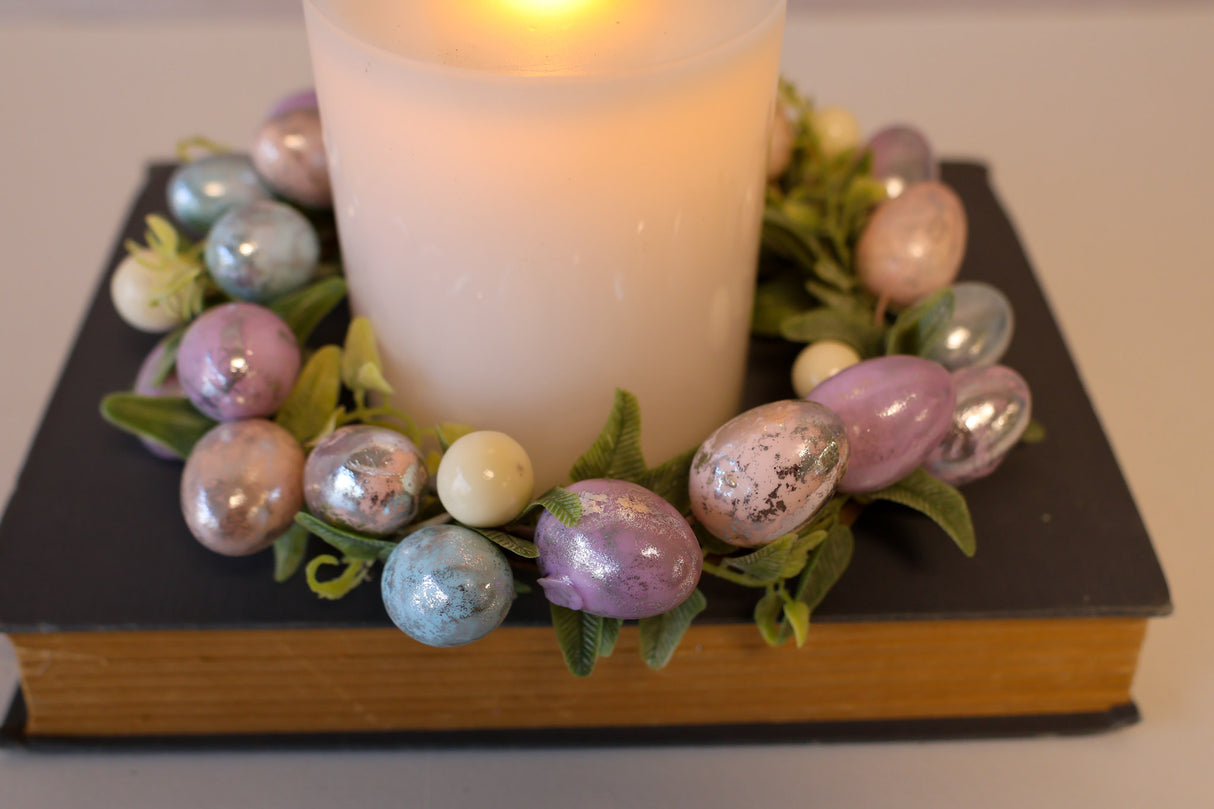 6" Vintage Chocolate Egg Candle Ring