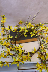 19" Yellow Forsythia Candle Ring