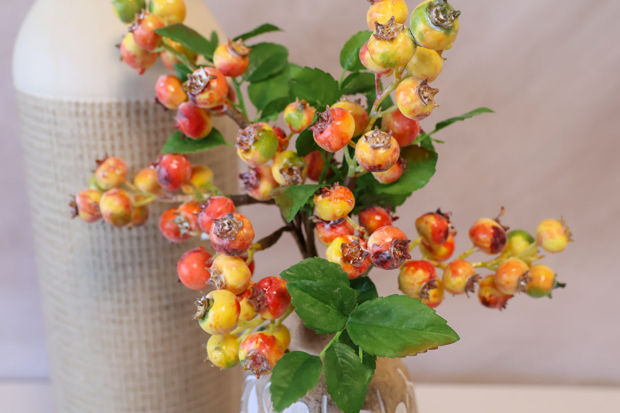 Pink Rosehip Berry Cluster