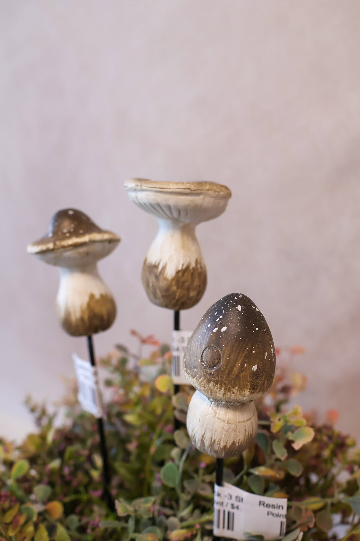 Resin Grey Mushroom Pick -3 Styles