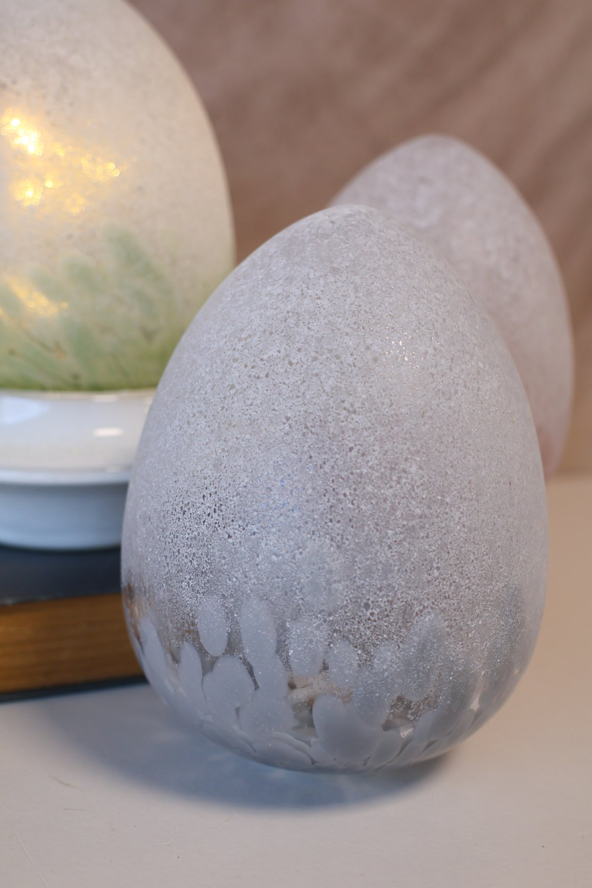 Glass Lighted Speckle Egg- 3 Colors