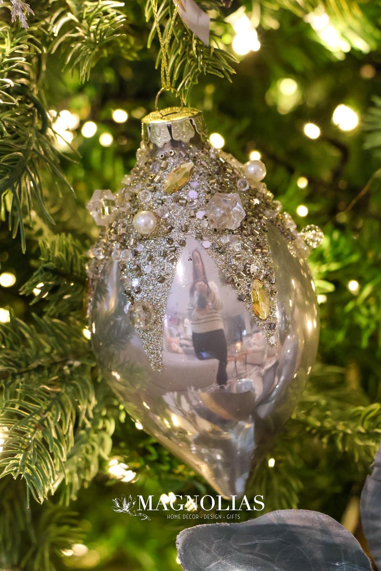 Platinum Jewel Glass Ornament -2 Styles