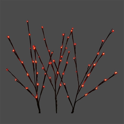 Red LED Twig Set of 3