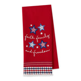 Faith Family Freedom Embellished Dishtowel