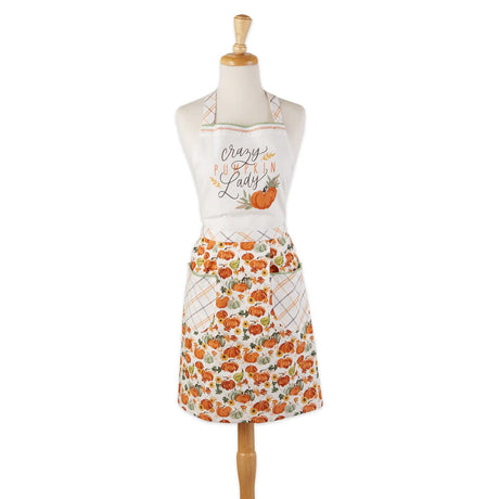 Crazy Pumpkin Lady Printed Apron