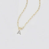 Gold Sparkle Mini Toggle Initial Necklace