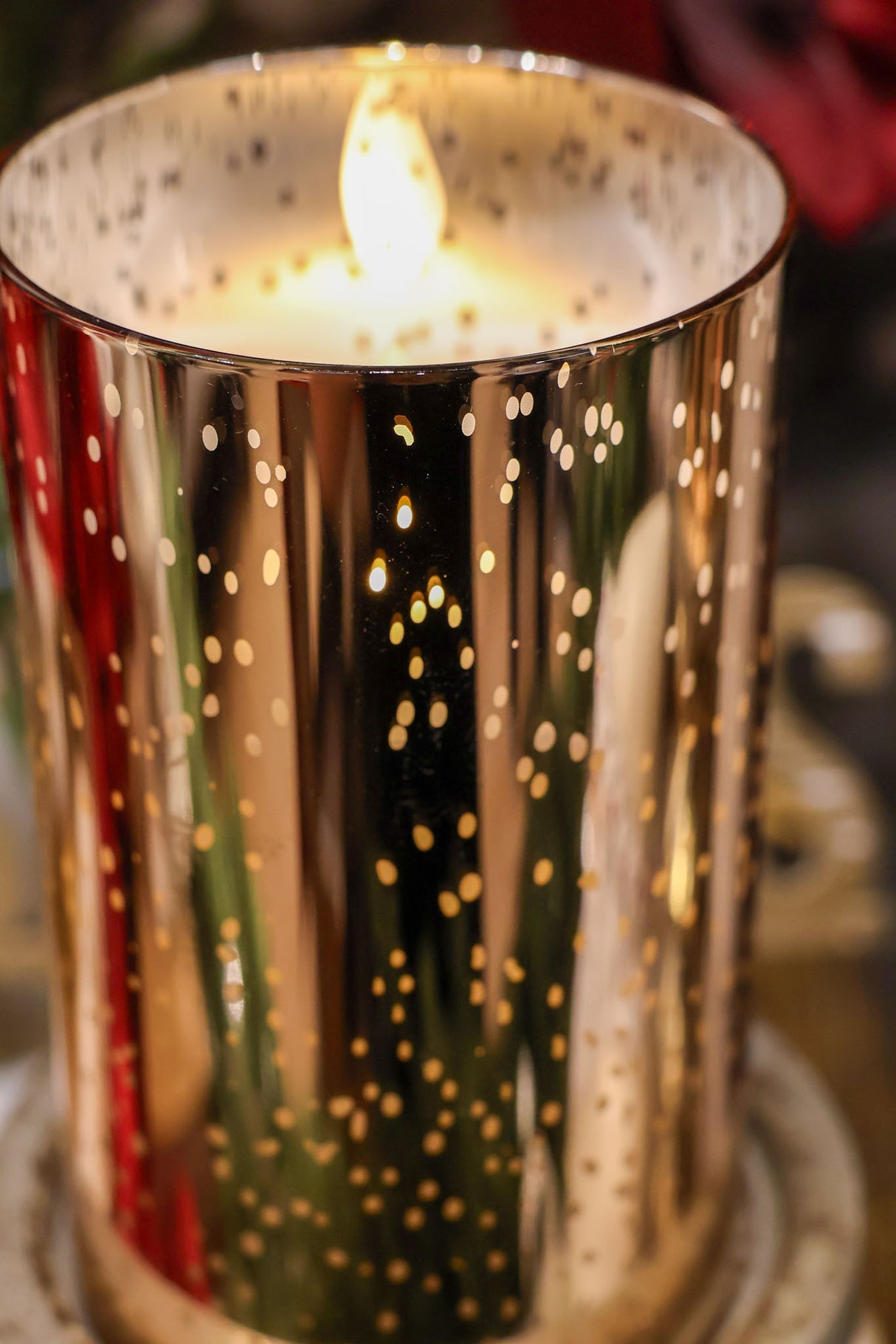 Mercury Glass LED Candle Set