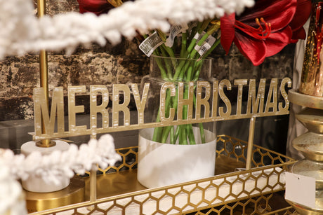 Gold Merry Christmas Raised Sign