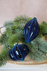 Velvet Sky Blue Glass Ornament - 3 Styles