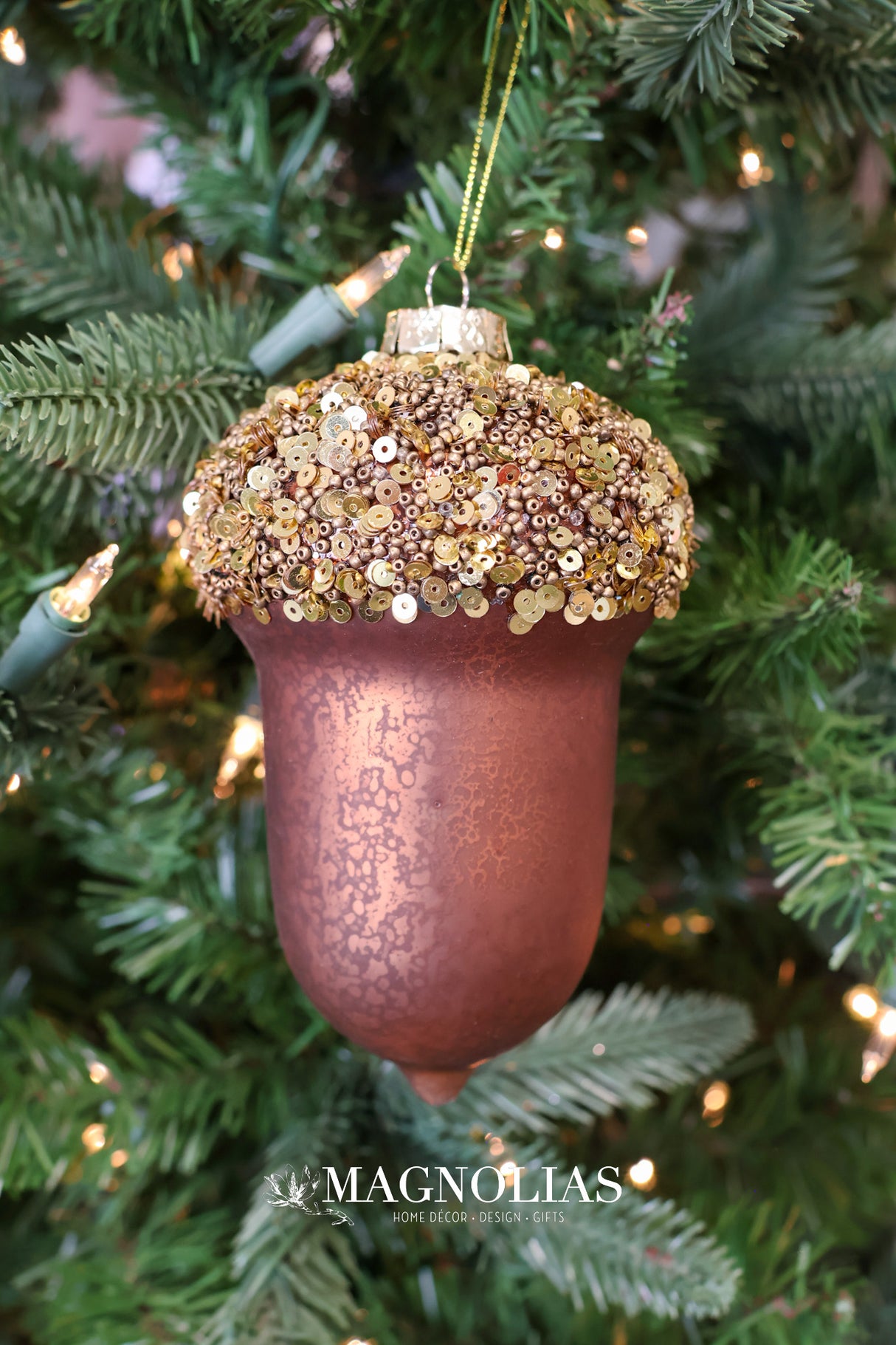 Brown Mercury Glass Acorn Ornament