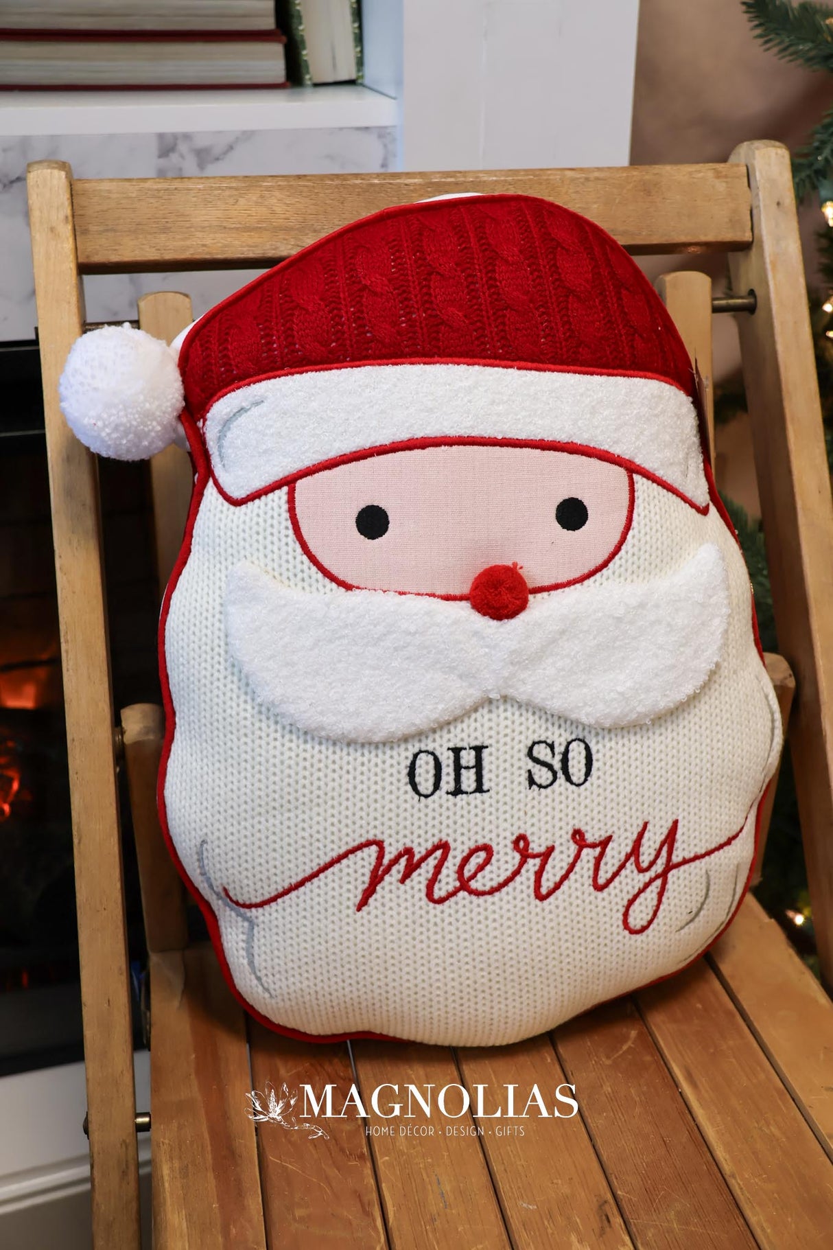 Fabric Tufted Santa Shaped Pillow