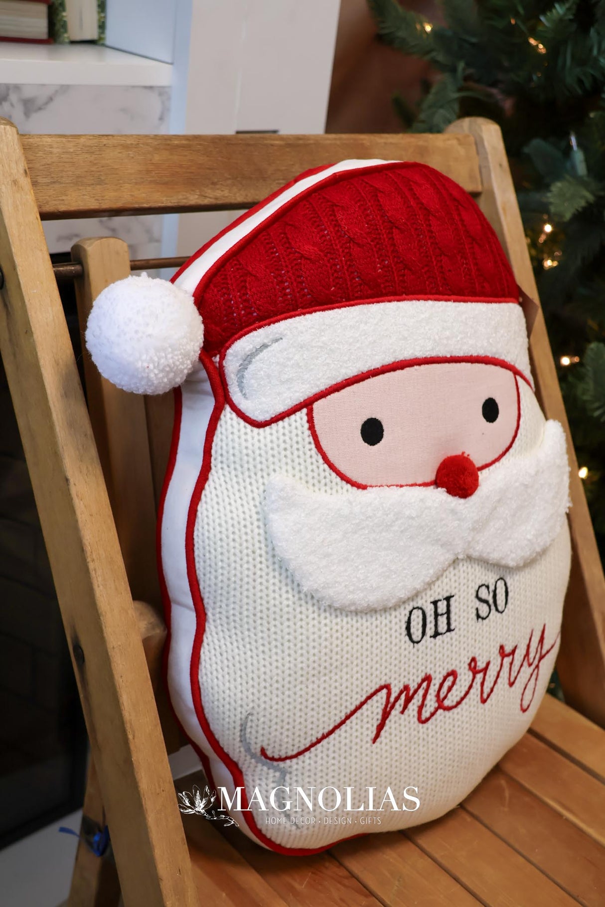 Fabric Tufted Santa Shaped Pillow