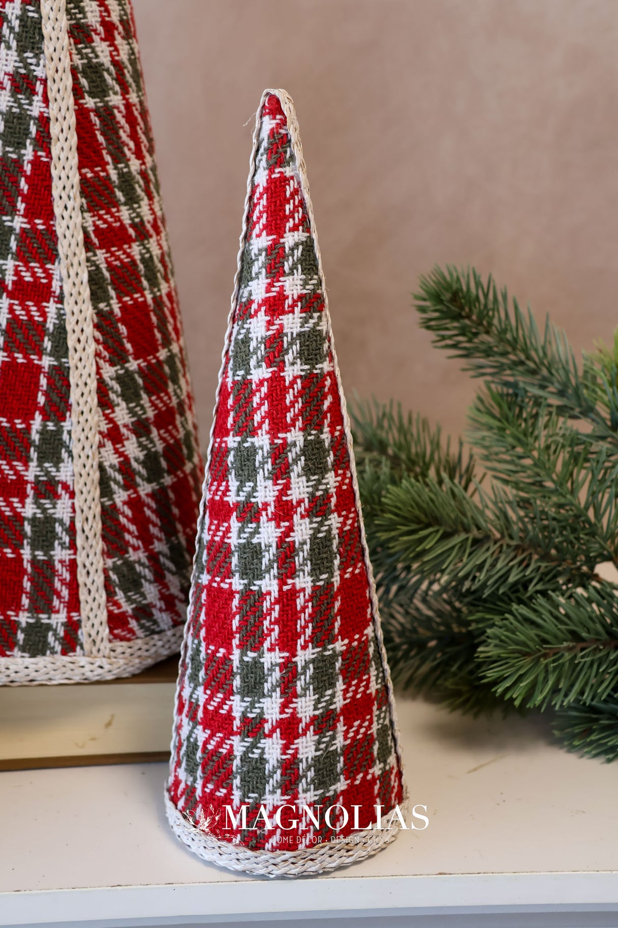 Plaid Cone Tree Set of 3