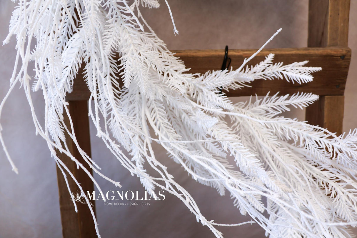 6' Snow Day Flocked Cedar Garland