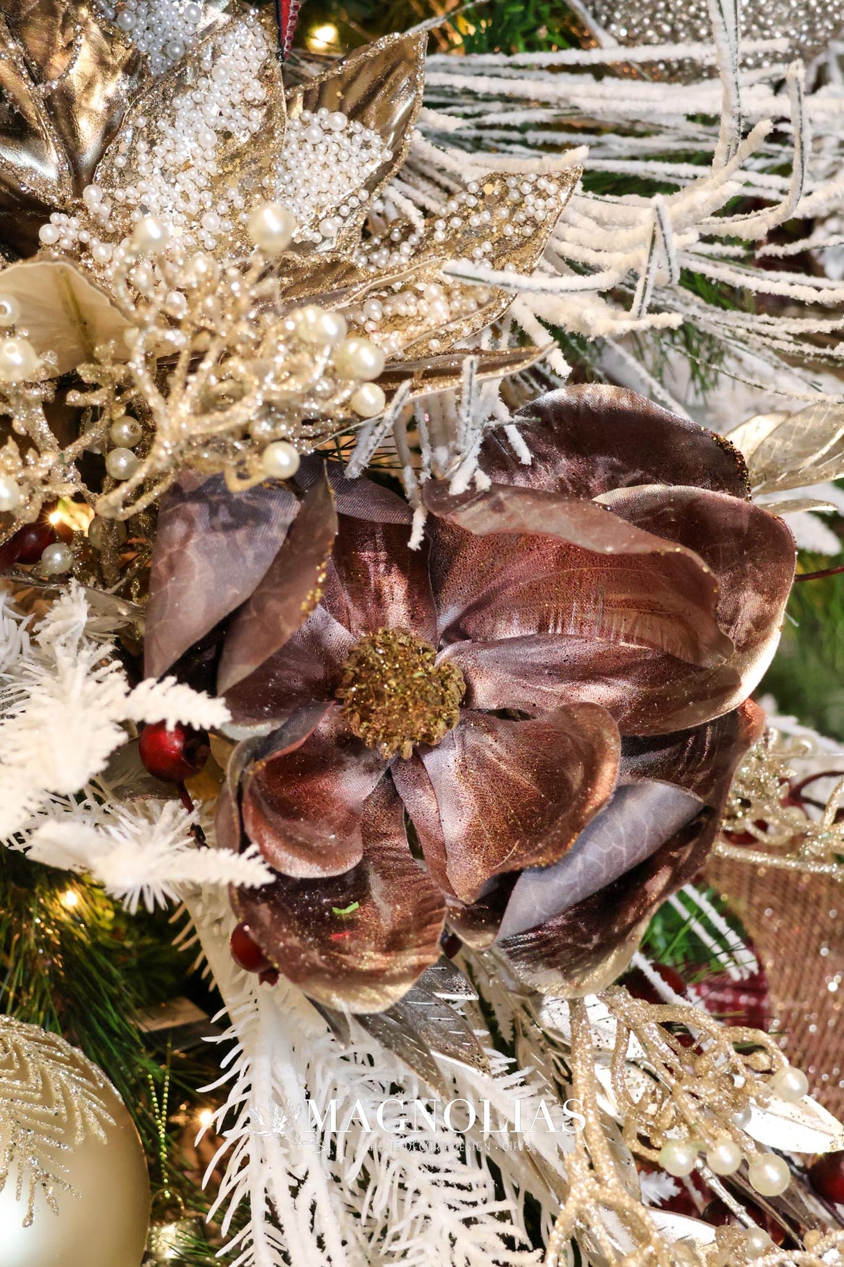 Mauve Holiday Magnolia Spray