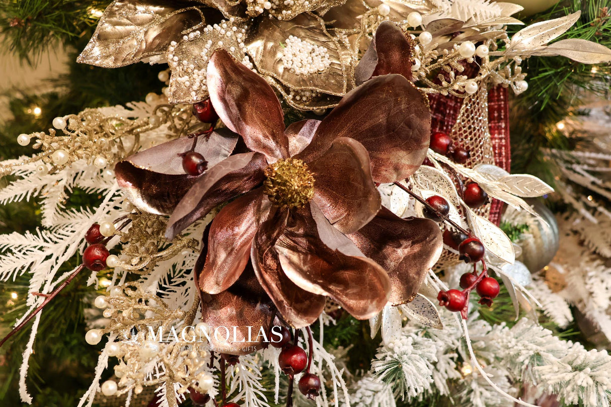 Mauve Holiday Magnolia Spray