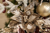 Pewter Metallic Poinsettia Spray