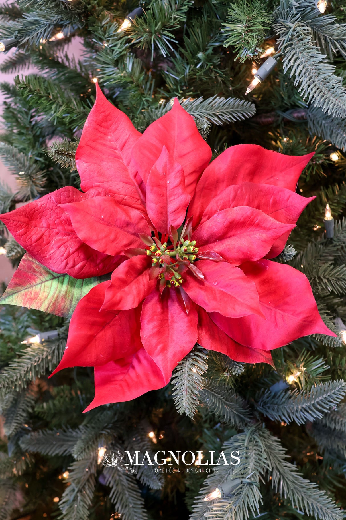 Holiday Classic Red Poinsettia Spray