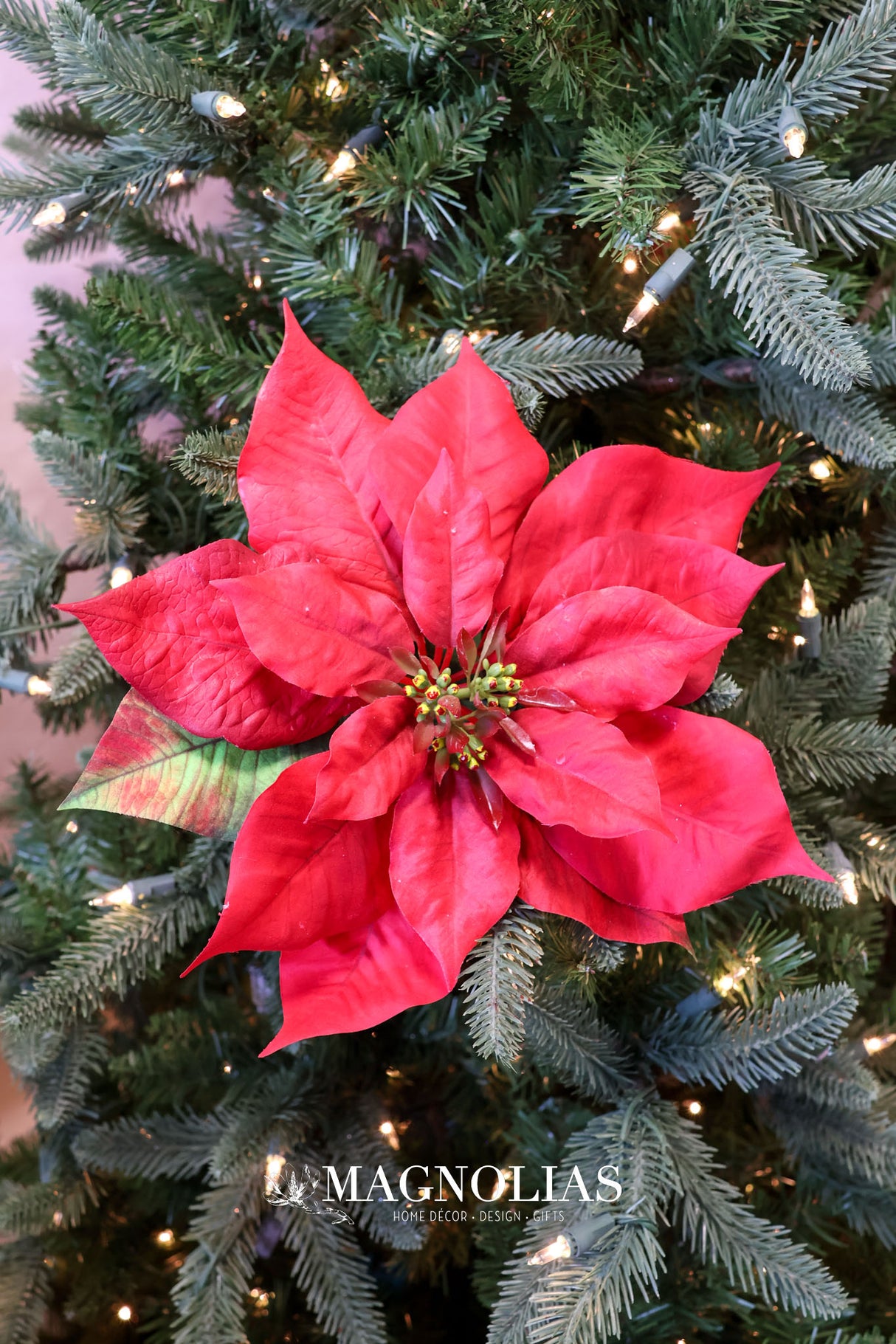 Holiday Classic Red Poinsettia Spray