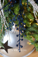 Blue Glitter Winter Berry Spray