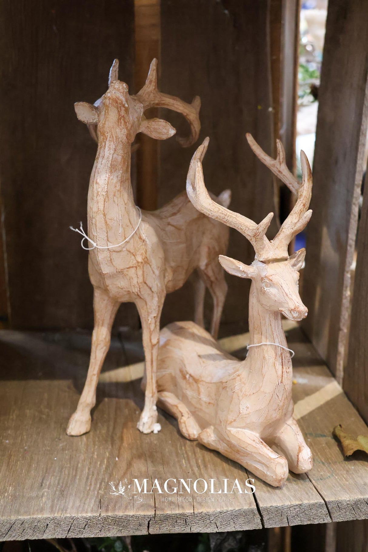 Resin Winter Chalet Deer - 2 Sizes