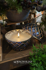 Navy LED Ornament Candle