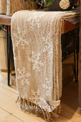 Woven Jacquard Snowflake Throw Blanket