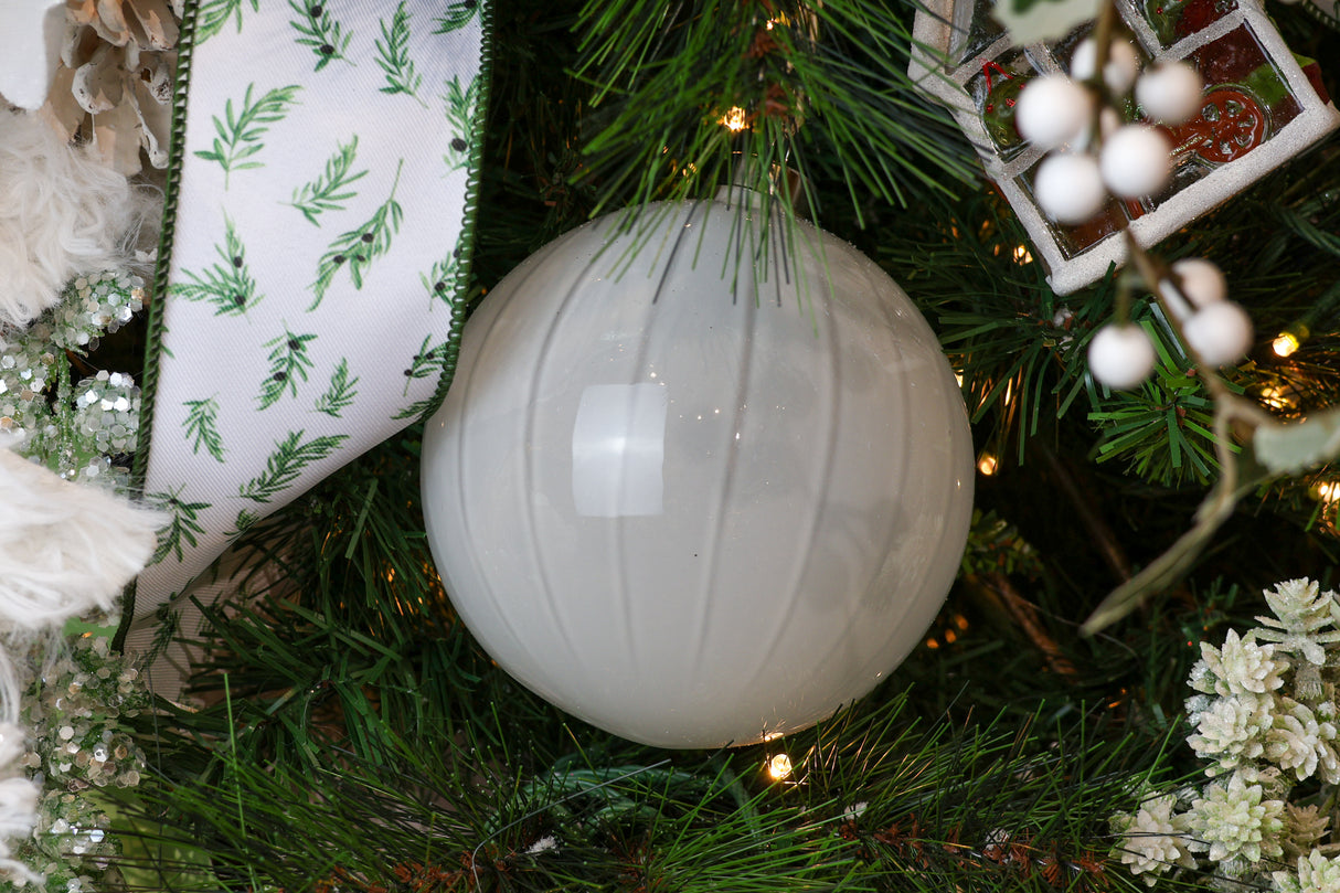 Modern White Glass Ornament