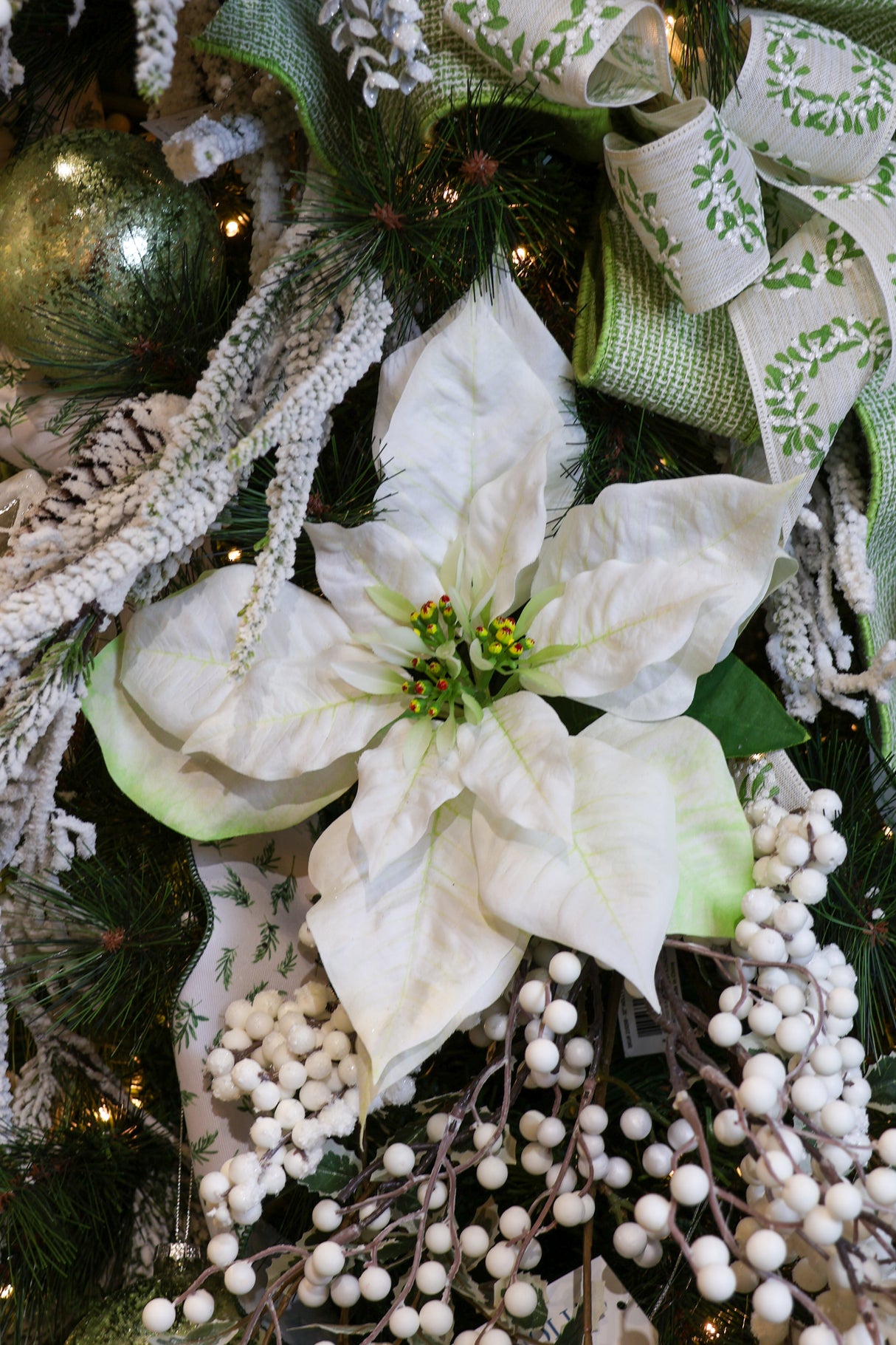 Winter White Poinsettia Spray