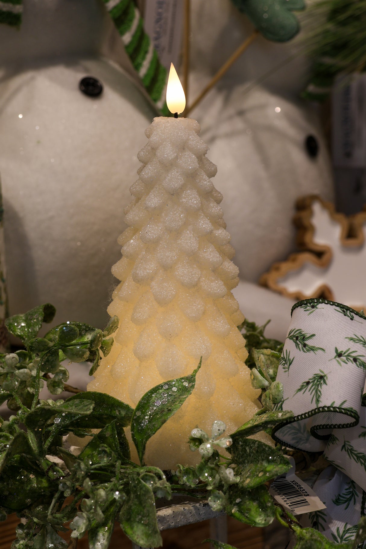 Large White LED Tree Candle