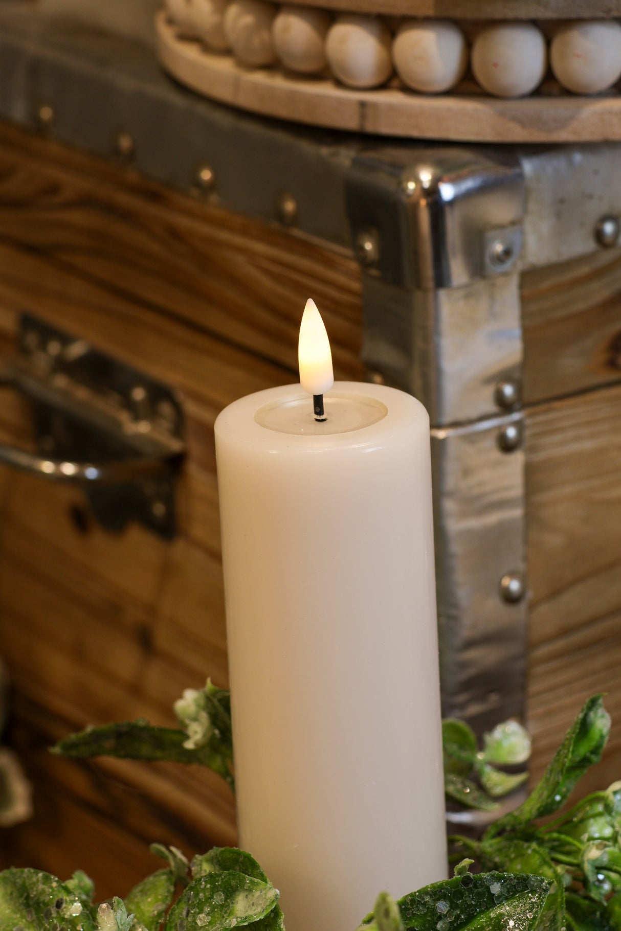 Deluxe Cream LED Candle 2x6