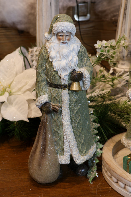 Olive Green Resin Santa