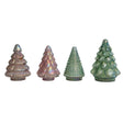 5-1/4" Round x 6-3/4"H Embossed Mercury Glass Tree, 3 Styles, 4 Iridescent Colors