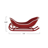 Red & White Metal Sleigh