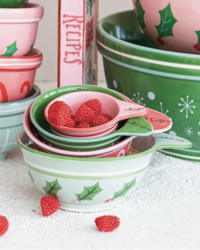 Christmas Stoneware Measuring Cup Set