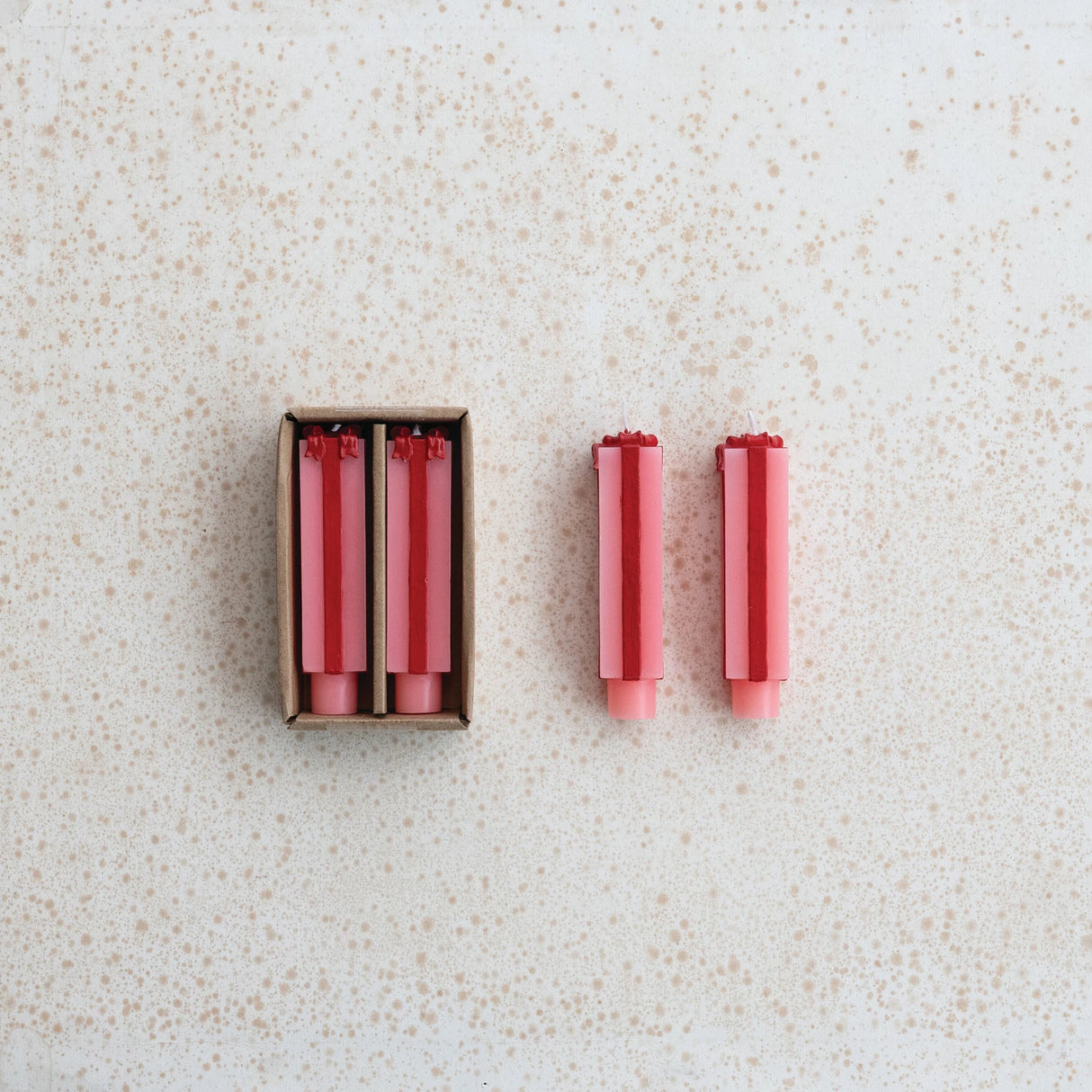 Christmas Gift Unscented Taper Candles Set of 2