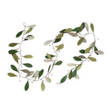 Hand-Painted Metal Leaves Garland with Glass Berries