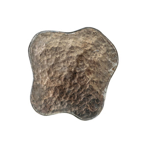 Decorative Mercury Glass Organic Shaped Platform, Silver Finish