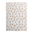 Cotton Knit Throw with Trees & Metallic Gold Thread, Cream Color