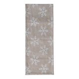Woven Recycled Fabric Jacquard Table Runner with Snowflake Pattern