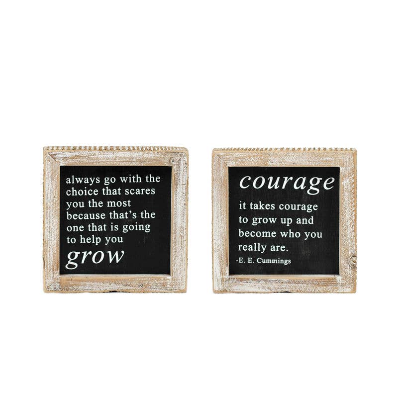 Reversible Grow & Courage Sign