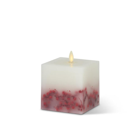 White Wax Berry Square Candle - 3 Sizes