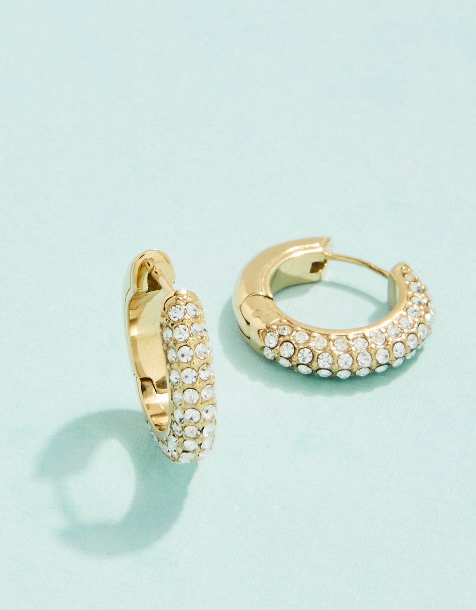 Splash Shine On Pave Hoop Earrings