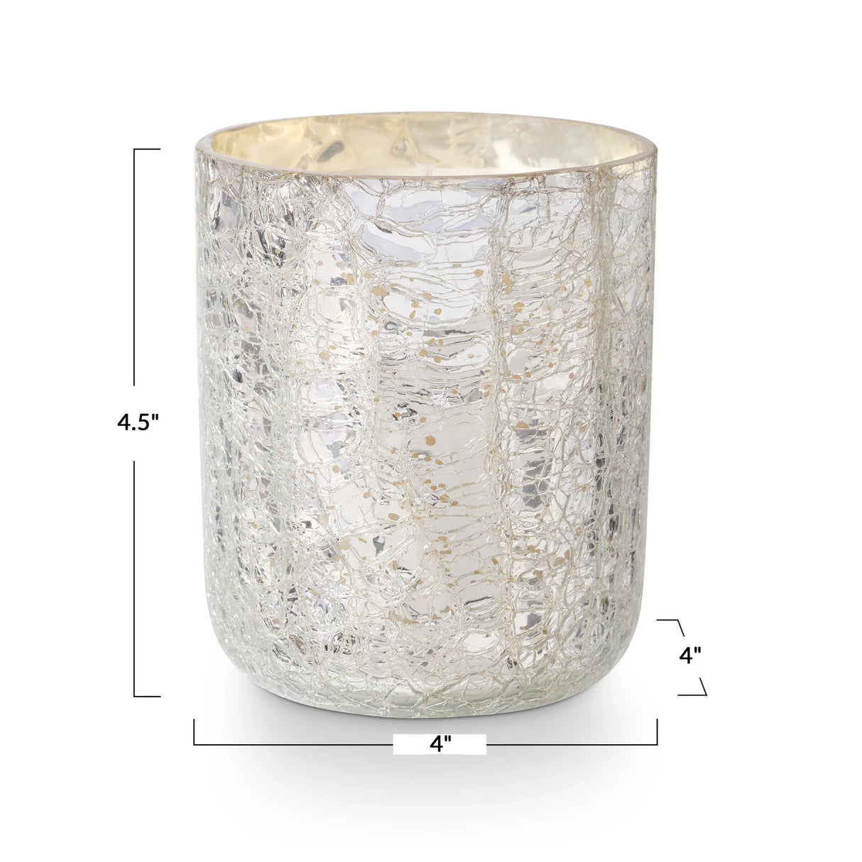 Balsam & Cedar Crackle Glass Candle -2 Sizes