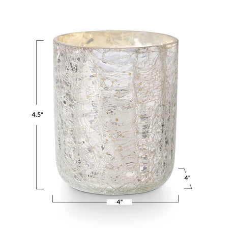 Balsam & Cedar Crackle Glass Candle -2 Sizes